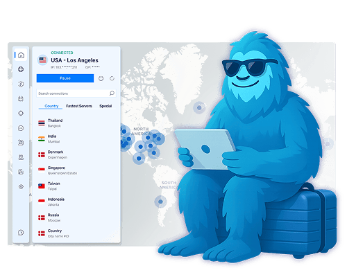 Woman using VPN on laptop