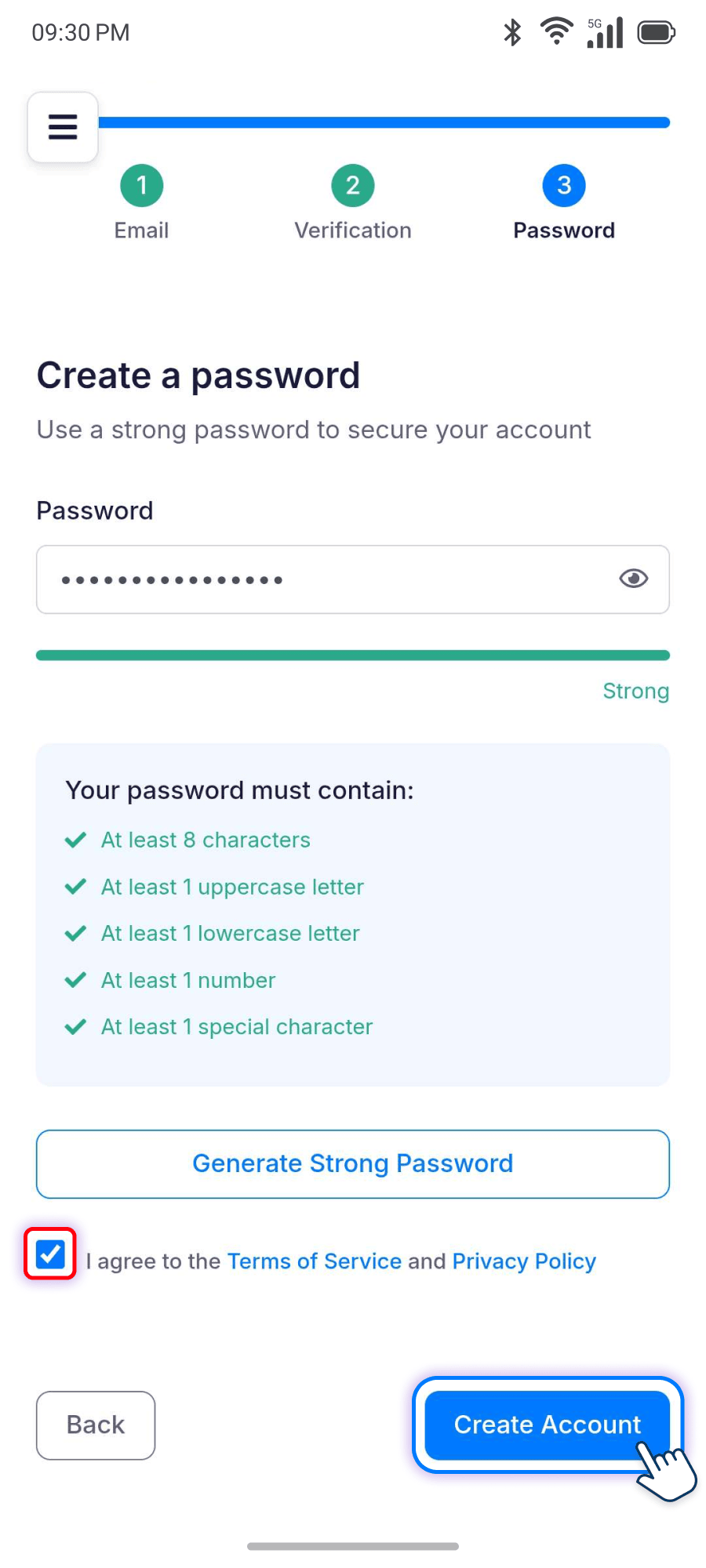 Create account