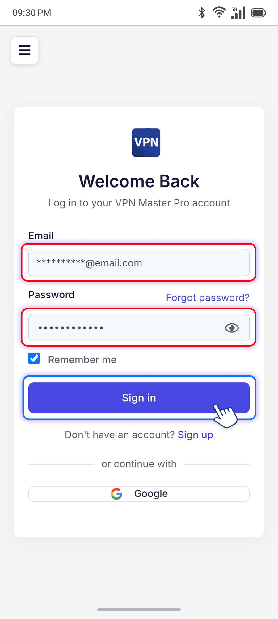 Enter email