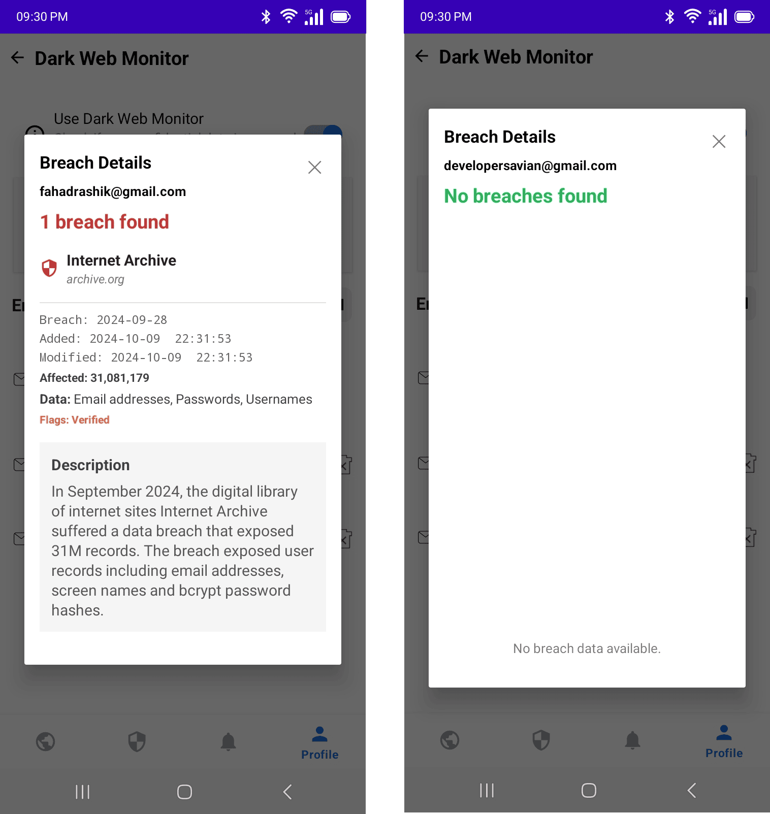 Default email being monitored
