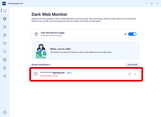 Default email being monitored