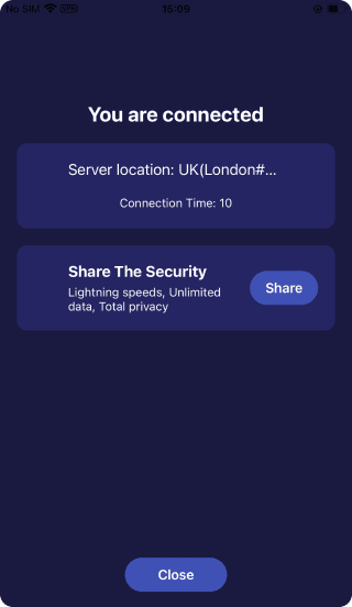 iOS app connected state