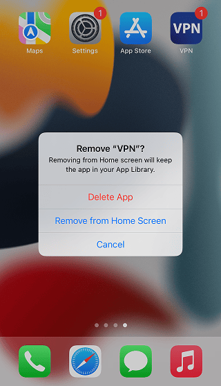 iOS Delete App