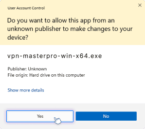 User Account Control prompt